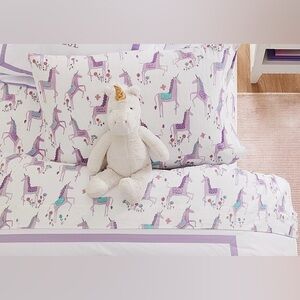Pottery Barn Kids Organic Cotton Unicorn Full Size Sheet Set